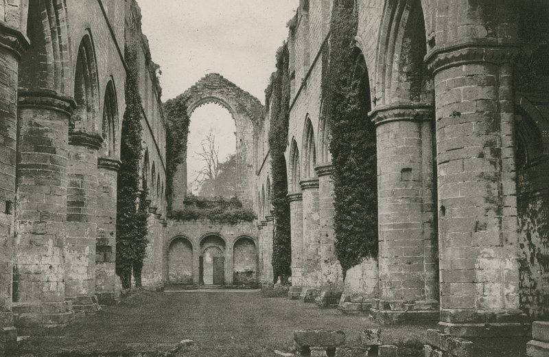 Fountains Abbey, Nave, Looking West by English Photographer