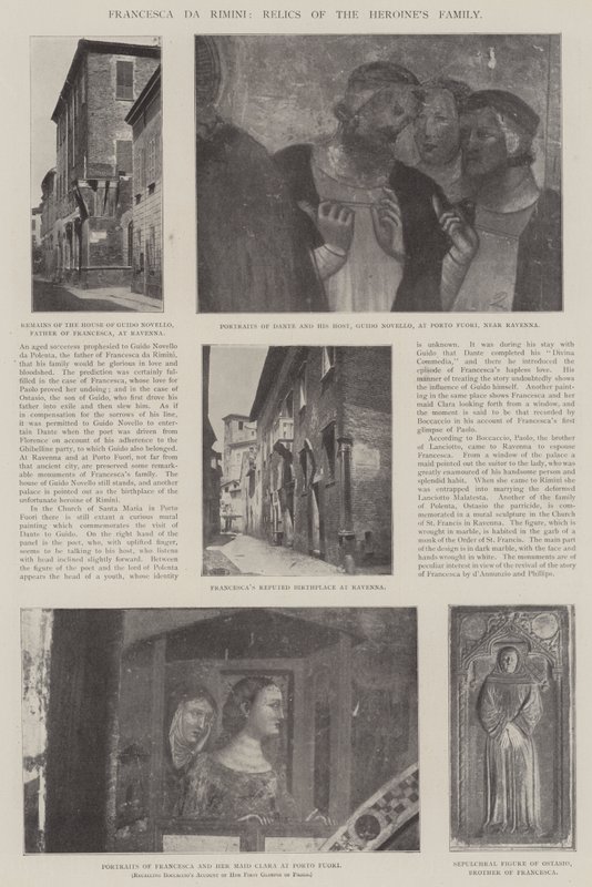Francesca da Rimini, Relics of the Heroines Family by English Photographer
