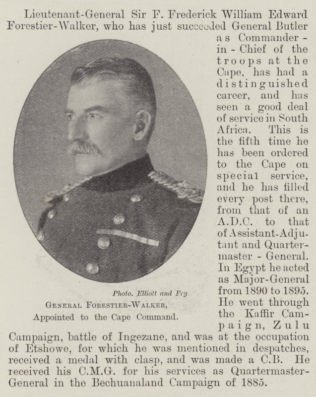 General Forestier-Walker, Appointed to the Cape Command by English Photographer