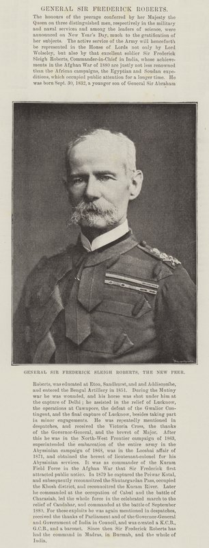 General Sir Frederick Sleigh Roberts, the New Peer by English Photographer