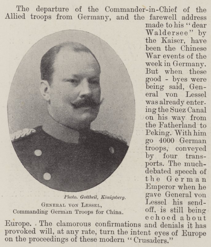 General von Lessel, Commanding German Troops for China by English Photographer