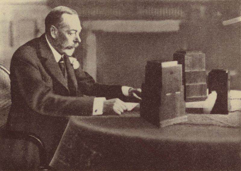 George V Broadcasting His Christmas Message to the British Commonwealth and Empire by English Photographer