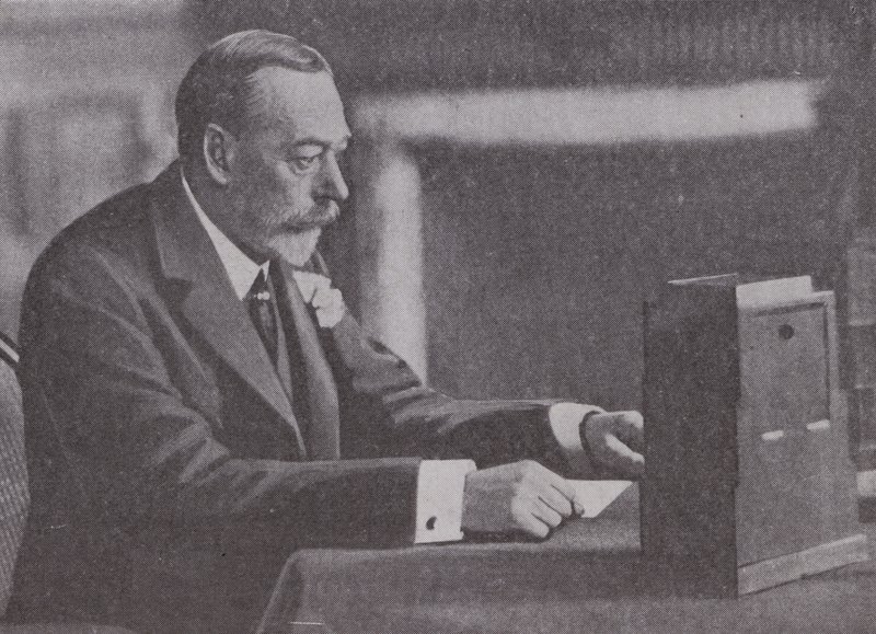 George V Broadcasting His Christmas Message to the British Commonwealth and Empire by English Photographer
