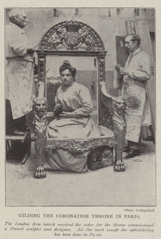 Gilding the Coronation Throne in Paris by English Photographer