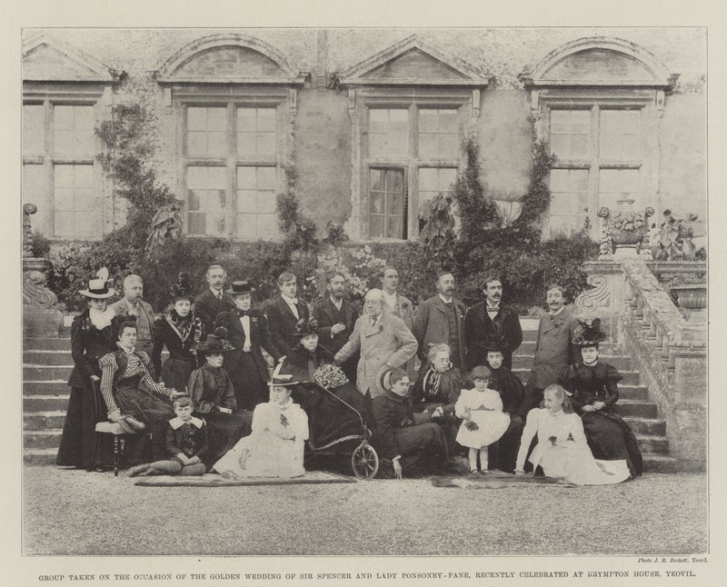 Group Taken on the Occasion of the Golden Wedding of Sir Spencer and Lady Ponsonby-Fane, Recently Celebrated at Brympton House, Yeovil by English Photographer