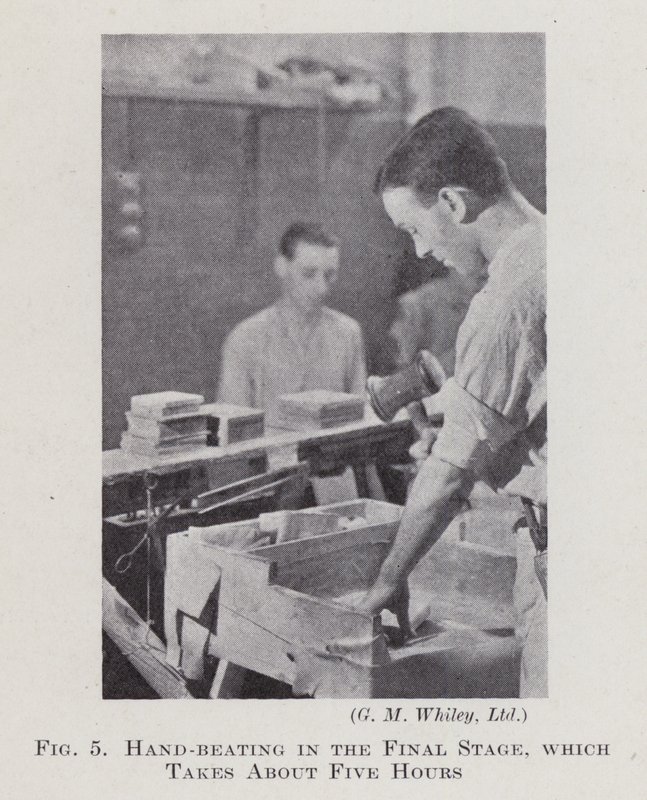 Hand-beating in the Final Stage, which takes about Five Hours by English Photographer