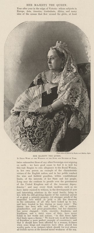 Her Majesty the Queen, in Dress worn at the Wedding of the Duke and Duchess of York by English Photographer