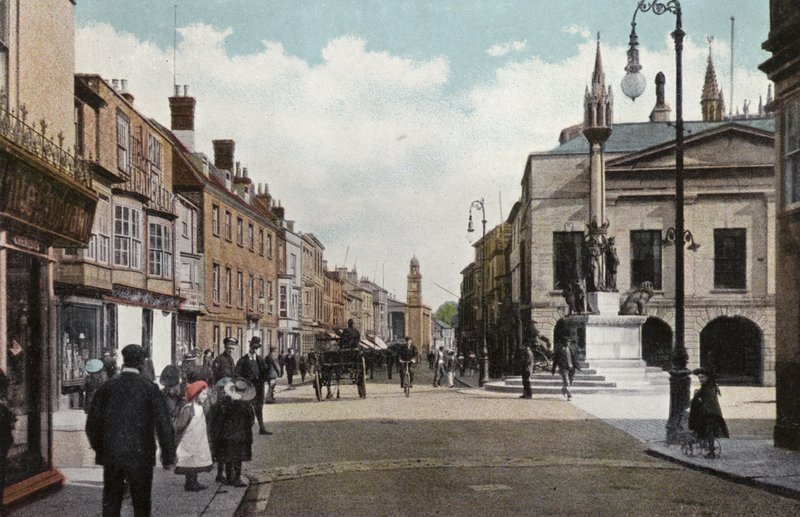 High Street and Queen Victoria Memorial, Newport by English Photographer