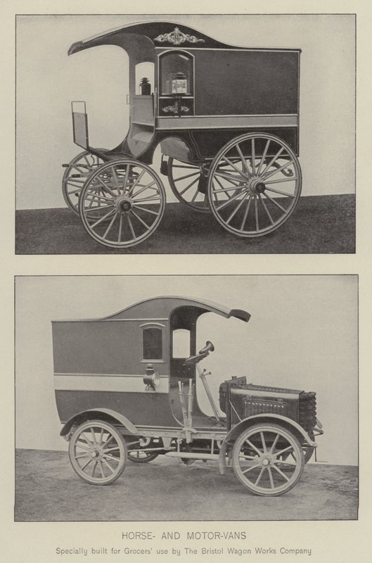 Horse and Motor Vans (photo) by English Photographer
