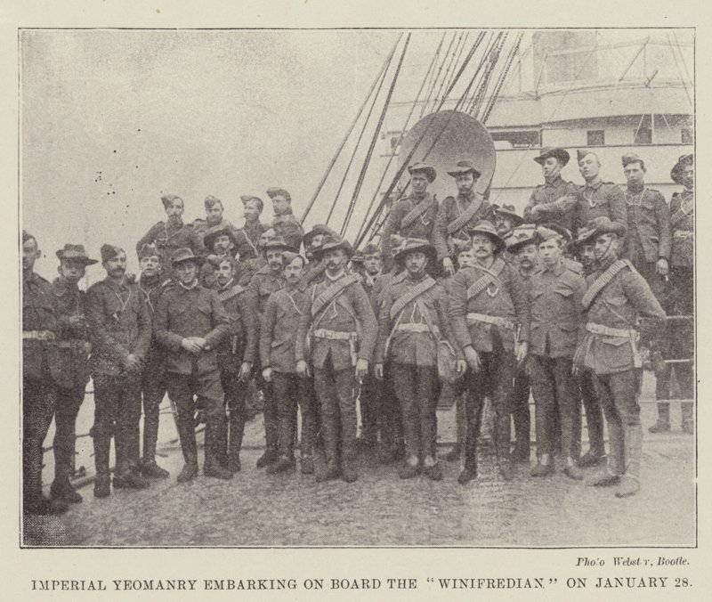 Imperial Yeomanry embarking on Board the Winifredian on 28 January by English Photographer