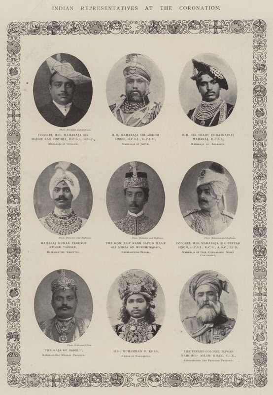Indian Representatives at the Coronation by English Photographer