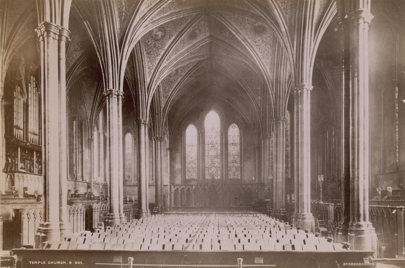 Interior of Temple Church by English Photographer