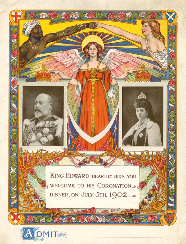 Invitation to the Coronation dinner of King Edward VII on 5 July 1902 by English Photographer