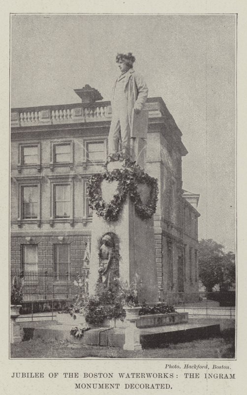 Jubilee of the Boston Waterworks, the Ingram Monument Decorated by English Photographer