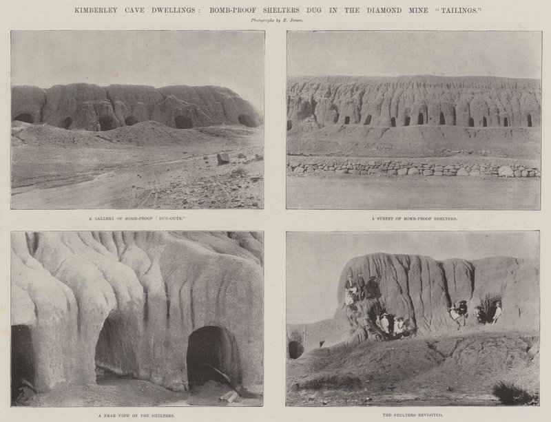 Kimberley Cave Dwellings, bomb-proof shelters dug in the diamond mine tailings by English Photographer