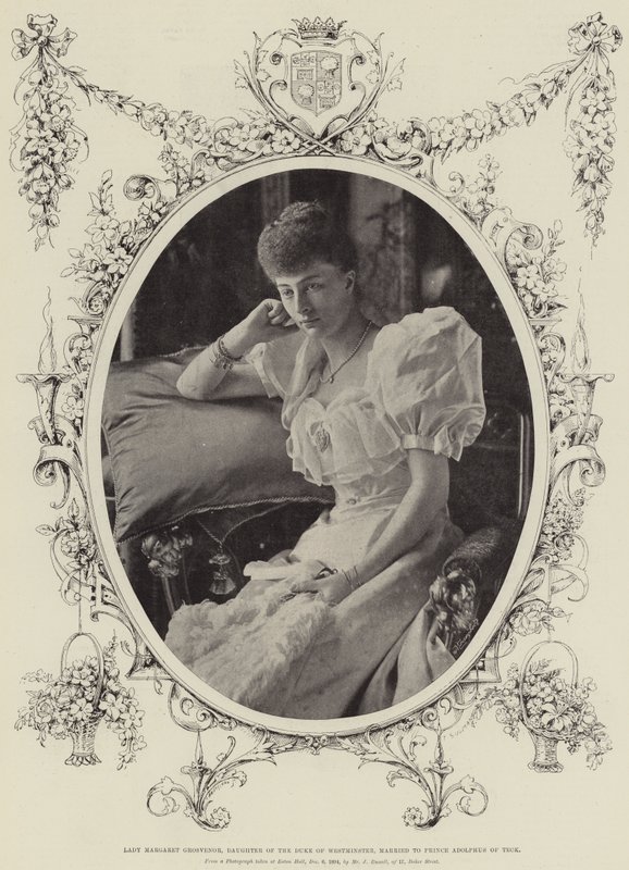 Lady Margaret Grosvenor, Daughter of the Duke of Westminster, married to Prince Adolphus of Teck by English Photographer