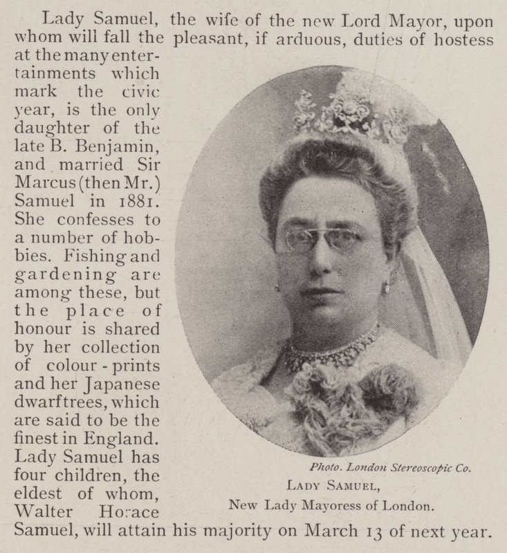 Lady Samuel, New Lady Mayoress of London by English Photographer