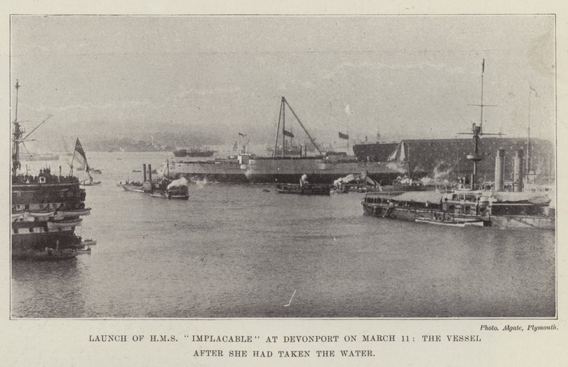 Launch of HMS Implacable at Devonport on 11 March by English Photographer