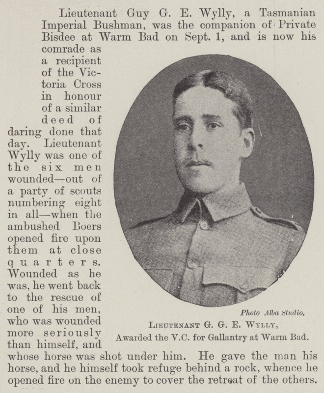 Lieutenant G G E Wylly, awarded the VC for Gallantry at Warm Bad by English Photographer