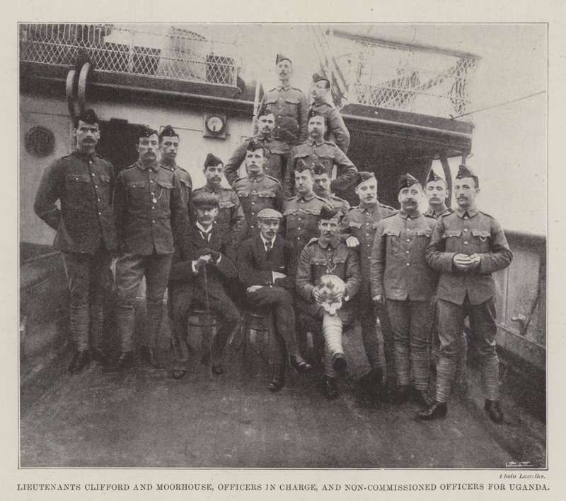 Lieutenants Clifford and Moorhouse, Officers in Charge, and Non-Commissioned Officers for Uganda by English Photographer