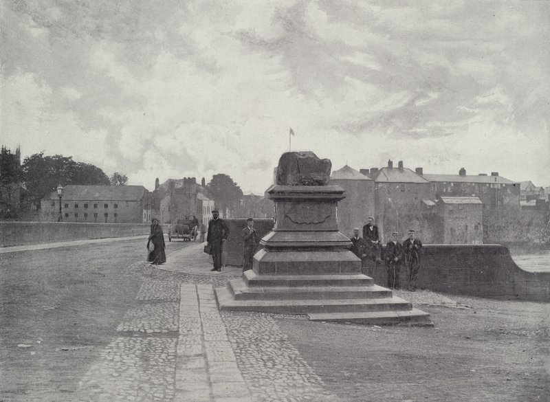 Limerick, The Treaty Stone, Thomond Bridge, and Castle by English Photographer