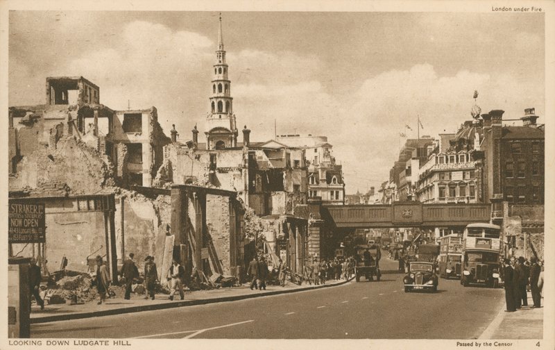 Looking Down Ludgate Hill, London by English Photographer