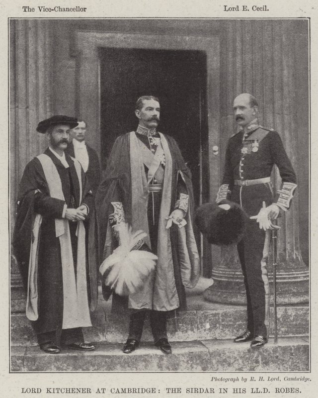 Lord Kitchener at Cambridge, the Sirdar in his LLD Robes by English Photographer
