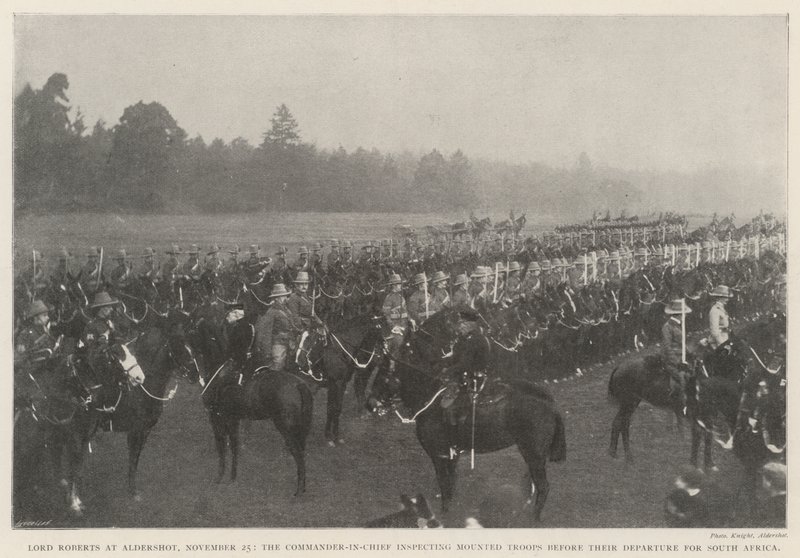 Lord Roberts at Aldershot, 25 November, the Commander-in-Chief inspecting Mounted Troops before their Departure for South Africa by English Photographer