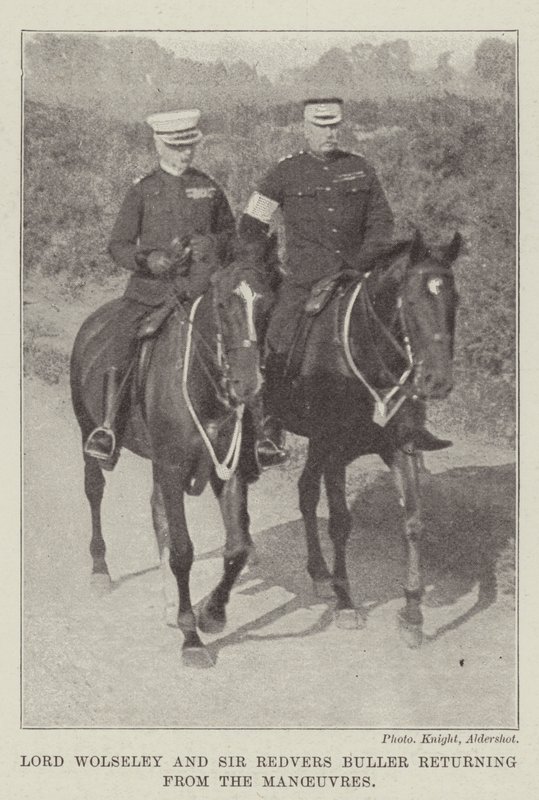 Lord Wolseley and Sir Redvers Buller returning from the Manoeuvres by English Photographer