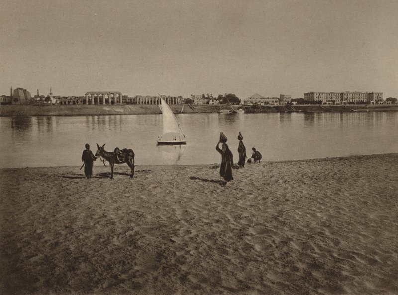 Luxor, General View of the Temple of Luxor from the Nile by English Photographer