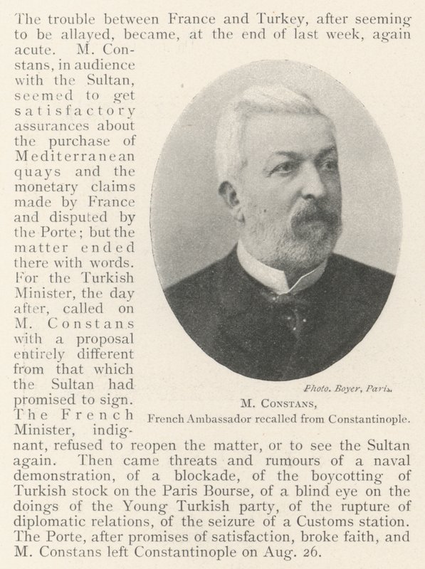 French Ambassador M Constans Recalled from Constantinople by English Photographer
