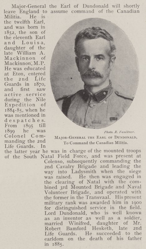 Major-General the Earl of Dundonald, to Command the Canadian Militia by English Photographer