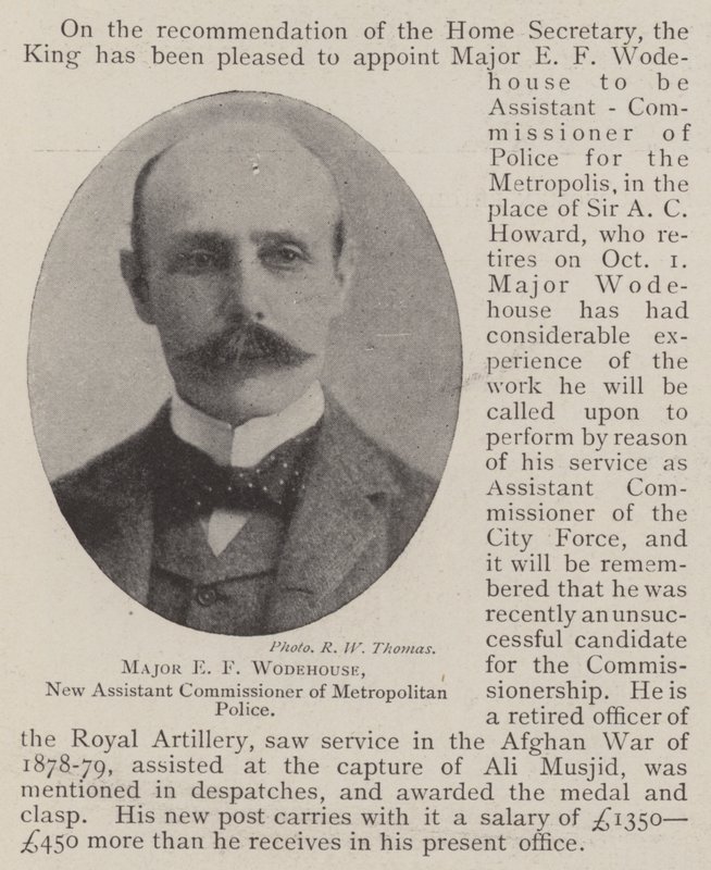Major E F Wodehouse, New Assistant Commissioner of Metropolitan Police by English Photographer