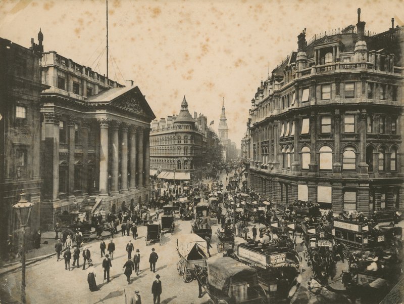 Mansion House, Queen Victoria Street, and Cheapside, London by English Photographer