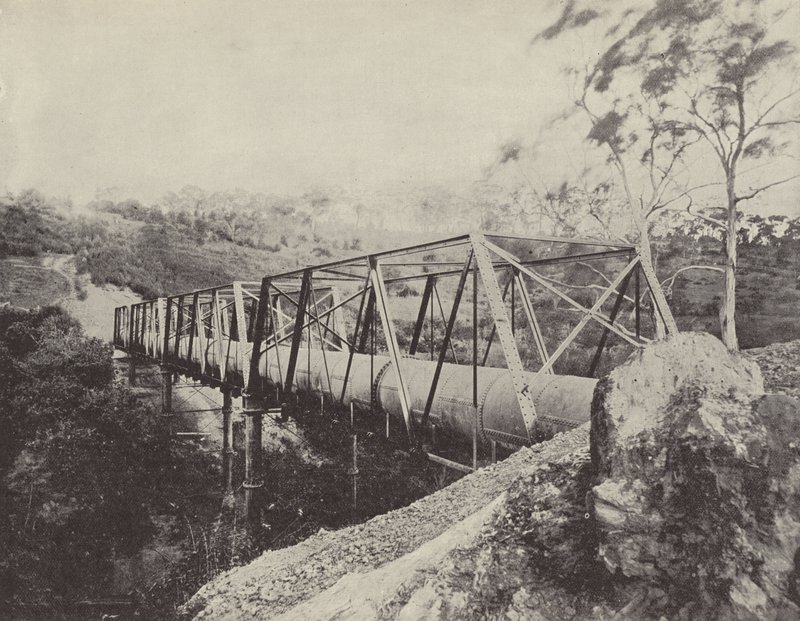Melbourne Water Supply Pipes, over the Plenty River, Greensborough by English Photographer