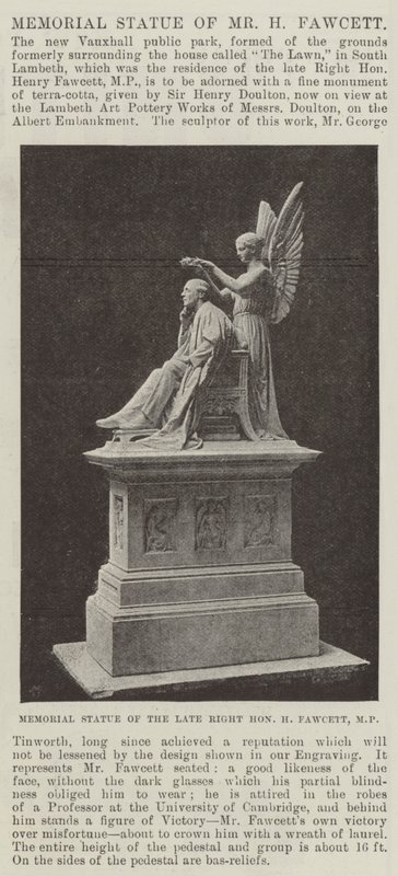 Memorial Statue of Mr H Fawcett by English Photographer