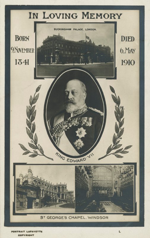 Memorial card for King Edward VII by English Photographer