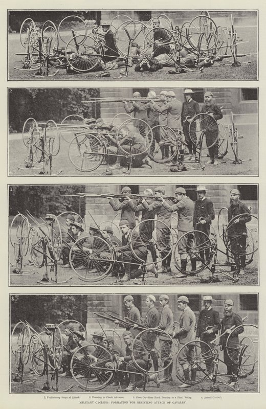 Military Cycling, Formation for Resisting Attack of Cavalry by English Photographer