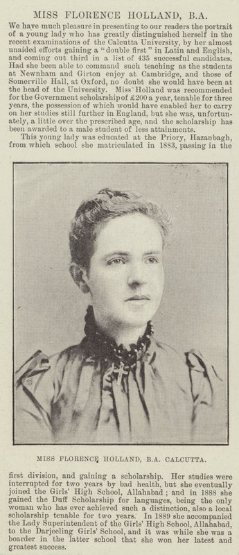 Miss Florence Holland, BA, Calcutta by English Photographer