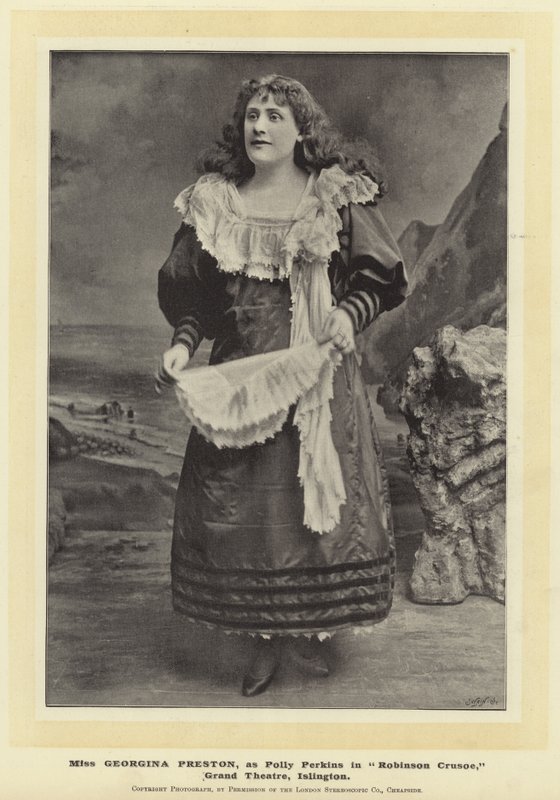 Miss Georgina Preston as Polly Perkins in Robinson Crusoe, Grand Theatre, Islington by English Photographer