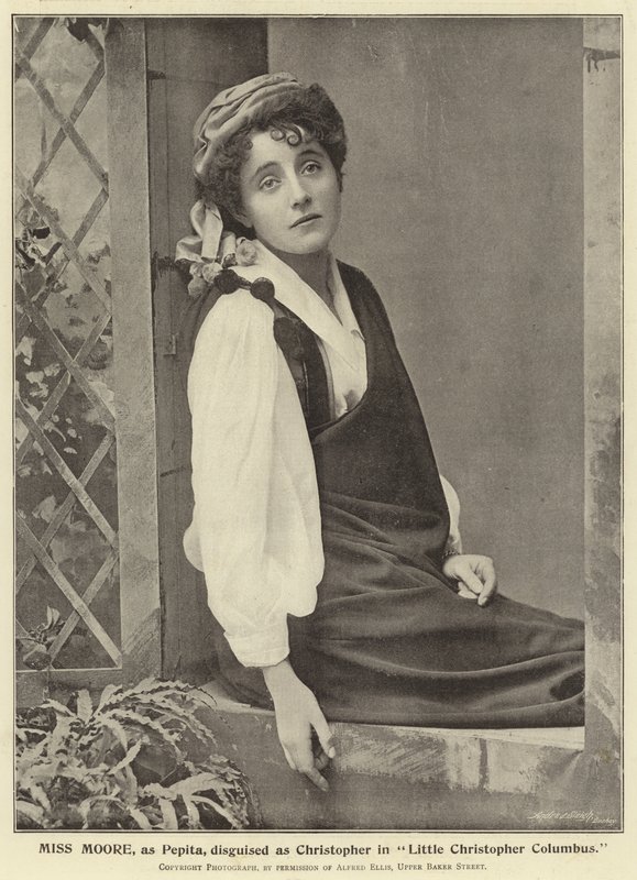 Miss Moore as Pepita disguised as Christopher in Little Christopher Columbus by English Photographer