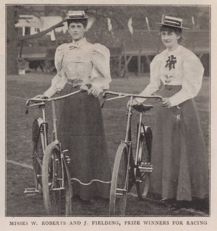 Misses W Roberts and J Fielding, prize winners for racing by English Photographer