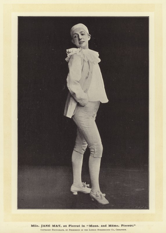 Mlle Jane May as Pierrot in Mons and Mdme Pierrot by English Photographer