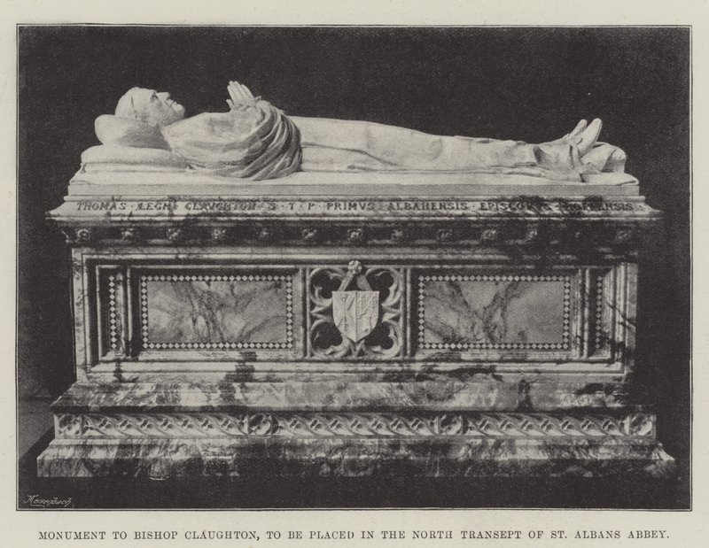 Monument to Bishop Claughton, to be placed in the North Transept of St Albans Abbey by English Photographer