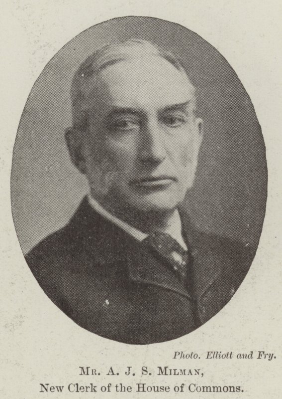 Mr A J S Milman, New Clerk of the House of Commons by English Photographer