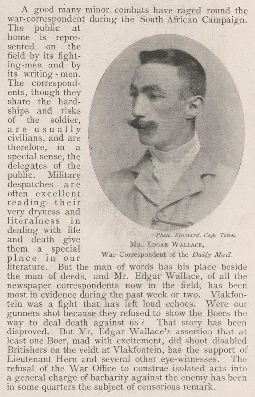 Mr Edgar Wallace, War-Correspondent of the Daily Mail by English Photographer