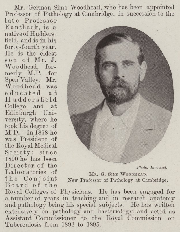 Mr G Sims Woodhead, New Professor of Pathology at Cambridge by English Photographer