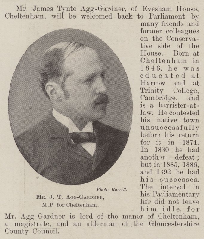 Mr J T Agg-Gardner, MP for Cheltenham by English Photographer