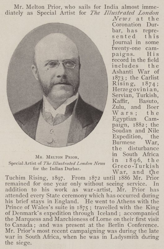 Mr. Melton Prior, Special Artist of The Illustrated London News for the Indian Durbar by English Photographer