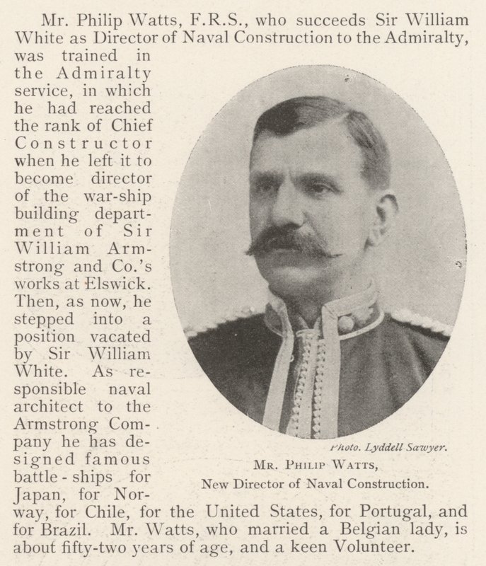 Mr Philip Watts, New Director of Naval Construction by English Photographer